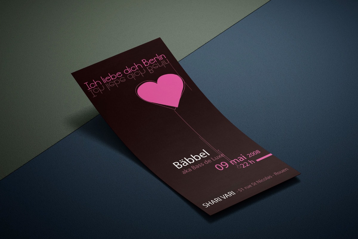 Flyer pour soirée mix Babbel au shari vari en 2008